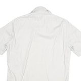 HUGO BOSS Mens White Plain Short Sleeve Shirt S Cotton Blend Summer Style