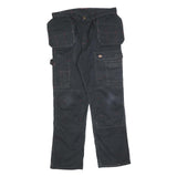 DICKIES Mens Cotton Blend Black Relaxed Straight Trousers W34 L32 Workwear
