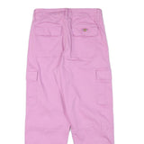 DICKIES Womens Cotton Blend Pink Relaxed Cargo Trousers W28 L27 Comfortable Fit