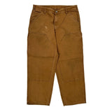 Dakota Grizzly Double Knee Carpenter Trousers - 35W 32L Brown Cotton