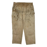 Carhartt Double Knee Carpenter Trousers - 37W 30L Beige Cotton