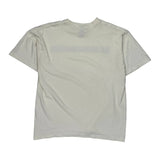 Adidas Striped T-Shirt - Large White Cotton