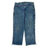 Dickies Double Knee Carpenter Jeans - 32W 26L Blue Cotton