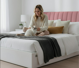 Anycozy Headboard Cover Pink Short Plush Super Soft Smooth Quilted Velvet Bed Back Dust Protector Cover 150x70cm