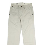 LEVI'S Mens Beige Cotton Regular Straight Trousers W31 L31 Classic Casual Pants
