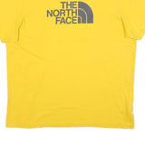 THE NORTH FACE Mens Yellow Cotton T-Shirt XL Short Sleeve Crew Neck Logo Print