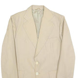 TERYLINE Mens Beige Button Jacket M Polyester Blend Plain Classic Stylish