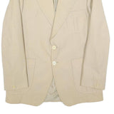 TERYLINE Mens Beige Button Jacket M Polyester Blend Plain Classic Stylish
