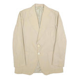 TERYLINE Mens Beige Button Jacket M Polyester Blend Plain Classic Stylish