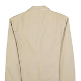 TERYLINE Mens Beige Button Jacket M Polyester Blend Plain Classic Stylish
