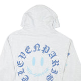 ELEVENPARIS Mens Grey Hoodie S Cotton Blend Graphic Print Drawstring