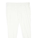 LANDS END Womens Synthetic White Slim Tapered Trousers W36 L31 Comfortable