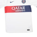 NIKE Mens White & Red Blue Paris Saint-Germain PSG Football Shirt S Short Sleeve