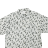 COLUMBIA Mens Grey & White Pattern Shirt M Cotton Blend Casual Button Front