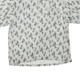COLUMBIA Mens Grey & White Pattern Shirt M Cotton Blend Casual Button Front