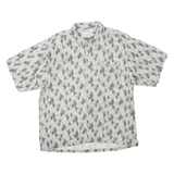 COLUMBIA Mens Grey & White Pattern Shirt M Cotton Blend Casual Button Front