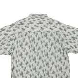 COLUMBIA Mens Grey & White Pattern Shirt M Cotton Blend Casual Button Front