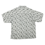 COLUMBIA Mens Grey & White Pattern Shirt M Cotton Blend Casual Button Front
