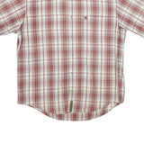 TIMBERLAND Mens White & Red Check Shirt L Casual Cotton Short Sleeve Button
