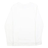 ADIDAS Mens White Crew Neck S Logo Sweatshirt Cotton Blend Casual Pullover