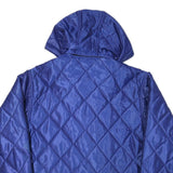 CRAZY WAVE Womens Blue Quilted Hooded Jacket L Polyester Blend Zip Outdoor