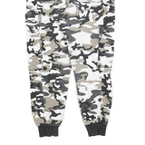 CLOCKHOUSE Mens Cotton Blend White & Grey Camouflage Regular Fit Cargo Trousers