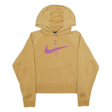 NIKE Womens Beige Hoodie M Cotton Blend Casual Sports Pullover M Size