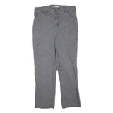 CARHARTT Mens Regular Grey Cotton Blend Trousers W36 L34 Workwear Zip Closure