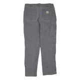CARHARTT Mens Regular Grey Cotton Blend Trousers W36 L34 Workwear Zip Closure