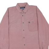 WRANGLER Mens Red & White Printed Shirt L Button Down Cotton Blend Long Sleeve