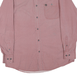 WRANGLER Mens Red & White Printed Shirt L Button Down Cotton Blend Long Sleeve