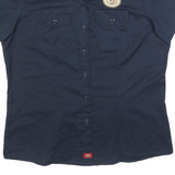 DICKIES Womens Navy Blue Short Sleeve Shirt XL Button Front Workwear