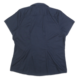 DICKIES Womens Navy Blue Short Sleeve Shirt XL Button Front Workwear