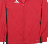 ADIDAS Mens Red & Black Lightweight Jacket S Polyester Zip Plain Sportswear
