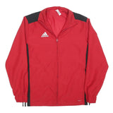 ADIDAS Mens Red & Black Lightweight Jacket S Polyester Zip Plain Sportswear