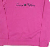 TOMMY HILFIGER Womens Pink Crew Neck XS Sweatshirt Cotton Blend Pullover