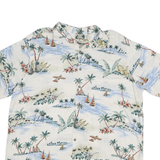 BATAK BAY Mens White Hawaiian Rayon Shirt 2XL Summer Vacation Print Relaxed Fit