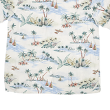 BATAK BAY Mens White Hawaiian Rayon Shirt 2XL Summer Vacation Print Relaxed Fit