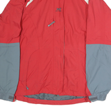 HELLY HANSEN Womens Red & Grey Outdoor Jacket S Polyester Zip Plain Weatherproof