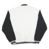 FRUIT OF THE LOOM Mens White & Black Department Of Justice Button Jacket L