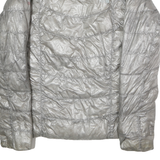 THE NORTH FACE Womens Grey Quilted Jacket M Polyester Lightweight Outdoor Zip