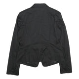 MAX MARA STUDIO Womens Black Cotton Blend Tailored Jacket UK 12 Button Plain