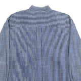 DISNEY Mens Blue Check Cotton Shirt L Mickey Embroidered Pocket Casual