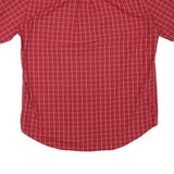 TOMMY HILFIGER Mens Red Check Shirt Cotton Blend L Button-Down Casual Short