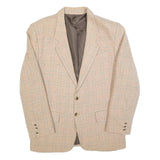 Mens Beige Check Wool Blend Classic Button Jacket M Tailored Blazer