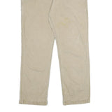 CARHARTT Mens Cotton Blend Beige Relaxed Straight Trousers W36 L30 Workwear Zip
