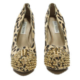STEVE MADDEN Leopard Print Womens High Heel Pumps Synthetic UK 4.5 Studded Toe