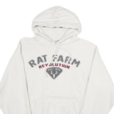BLUE 84 Mens White Rat Farm Revolution Pullover Hoodie S Cotton Blend