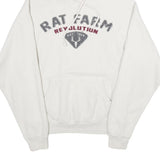 BLUE 84 Mens White Rat Farm Revolution Pullover Hoodie S Cotton Blend