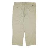 DICKIES Mens Cotton Blend Beige Regular Straight Trousers W38 L26 Workwear Zip